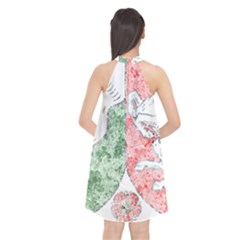 Halter Neckline Chiffon Dress  