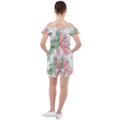 Ruffle Cut Out Chiffon Playsuit 