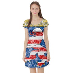 Short Sleeve Skater Dress Front Short Sleeve Skater Dress Front