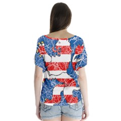 V-Neck Flutter Sleeve Top 