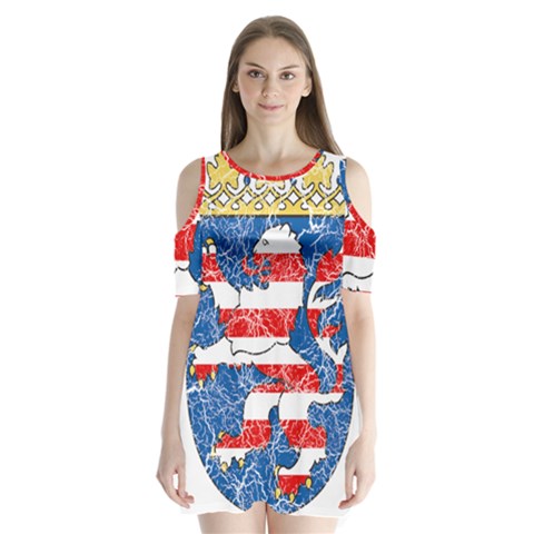 Coat Of Arms Of Hesse Shoulder Cutout Velvet One Piece from ArtsNow.com
