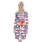 Coat Of Arms Of Hesse Long Sleeve Velvet Front Wrap Dress