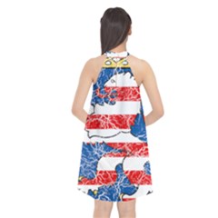 Halter Neckline Chiffon Dress  