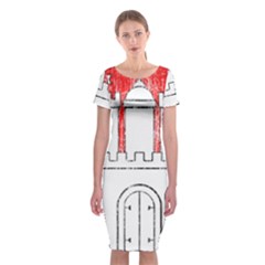 Classic Short Sleeve Midi Dress Front Classic Short Sleeve Midi Dress Front