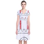 Coat Of Arms Of Hamburg Short Sleeve Front Wrap Dress