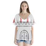 Coat Of Arms Of Hamburg V-Neck Flutter Sleeve Top