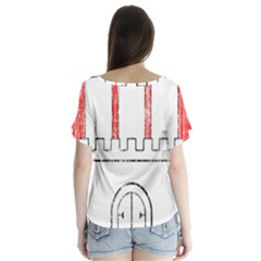 V-Neck Flutter Sleeve Top 
