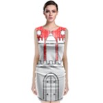 Coat Of Arms Of Hamburg Sleeveless Velvet Midi Dress