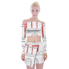 Off Shoulder Top with Mini Skirt Set 