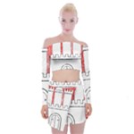 Coat Of Arms Of Hamburg Off Shoulder Top with Mini Skirt Set