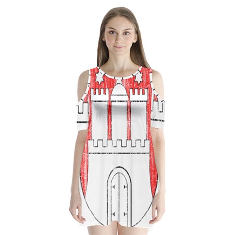 Coat Of Arms Of Hamburg Shoulder Cutout Velvet One Piece from ArtsNow.com