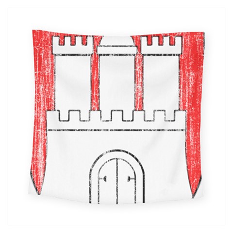 Coat Of Arms Of Hamburg Square Tapestry (Small) from ArtsNow.com