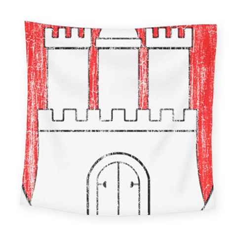 Coat Of Arms Of Hamburg Square Tapestry (Large) from ArtsNow.com