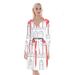 Long Sleeve Velvet Front Wrap Dress 
