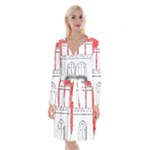 Coat Of Arms Of Hamburg Long Sleeve Velvet Front Wrap Dress