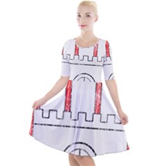 Quarter Sleeve A-Line Dress 