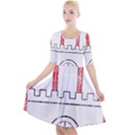 Coat Of Arms Of Hamburg Quarter Sleeve A-Line Dress
