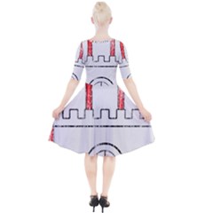 Quarter Sleeve A-Line Dress 