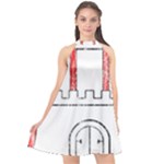 Coat Of Arms Of Hamburg Halter Neckline Chiffon Dress 