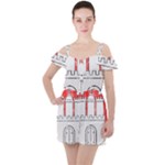 Coat Of Arms Of Hamburg Ruffle Cut Out Chiffon Playsuit