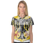 Coat Of Arms Of Germany Washed V-Neck Sport Mesh Tee