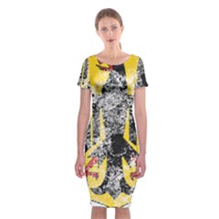 Classic Short Sleeve Midi Dress Front Classic Short Sleeve Midi Dress Front