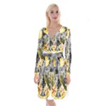Coat Of Arms Of Germany Washed Long Sleeve Velvet Front Wrap Dress