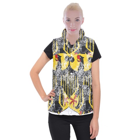 Coat Of Arms Of Germany Washed Women s Button Up Vest from ArtsNow.com