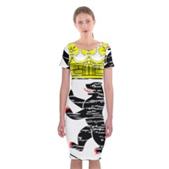 Classic Short Sleeve Midi Dress Front Classic Short Sleeve Midi Dress Front