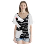 Coat Of Arms Of Berlin V-Neck Flutter Sleeve Top