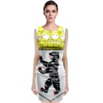 Coat Of Arms Of Berlin Sleeveless Velvet Midi Dress