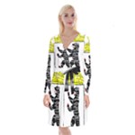 Coat Of Arms Of Berlin Long Sleeve Velvet Front Wrap Dress