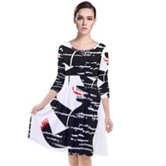 Quarter Sleeve Waist Band Dress 