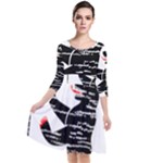 Coat Of Arms Of Berlin Quarter Sleeve Waist Band Dress