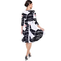 Quarter Sleeve Waist Band Dress 