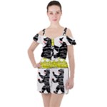 Coat Of Arms Of Berlin Ruffle Cut Out Chiffon Playsuit