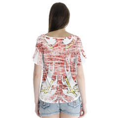 V-Neck Flutter Sleeve Top 