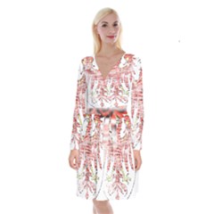 Long Sleeve Velvet Front Wrap Dress 