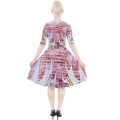 Quarter Sleeve A-Line Dress 