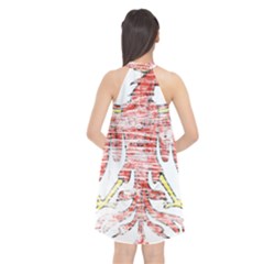 Halter Neckline Chiffon Dress  