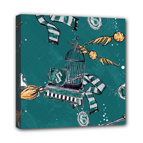 Slytherin Pattern Mini Canvas 8  x 8  (Stretched) from ArtsNow.com