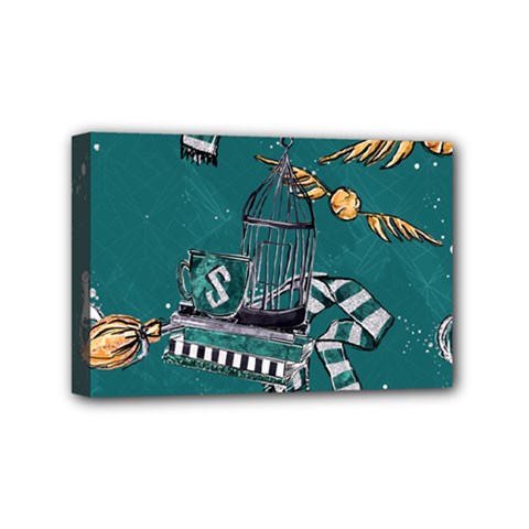 Slytherin Pattern Mini Canvas 6  x 4  (Stretched) from ArtsNow.com