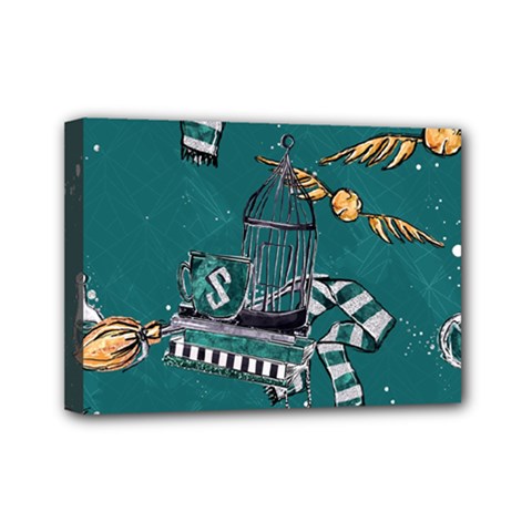 Slytherin Pattern Mini Canvas 7  x 5  (Stretched) from ArtsNow.com