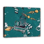 Slytherin Pattern Canvas 14  x 11  (Stretched)