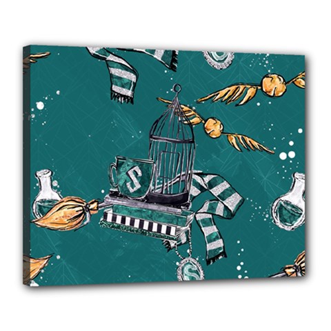 Slytherin Pattern Canvas 20  x 16  (Stretched) from ArtsNow.com