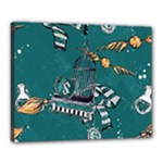 Slytherin Pattern Canvas 20  x 16  (Stretched)