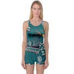 Slytherin Pattern One Piece Boyleg Swimsuit