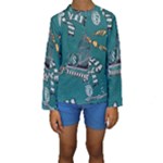Slytherin Pattern Kids  Long Sleeve Swimwear