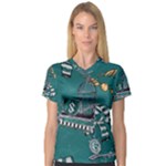 Slytherin Pattern V-Neck Sport Mesh Tee