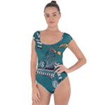 Slytherin Pattern Short Sleeve Leotard 
